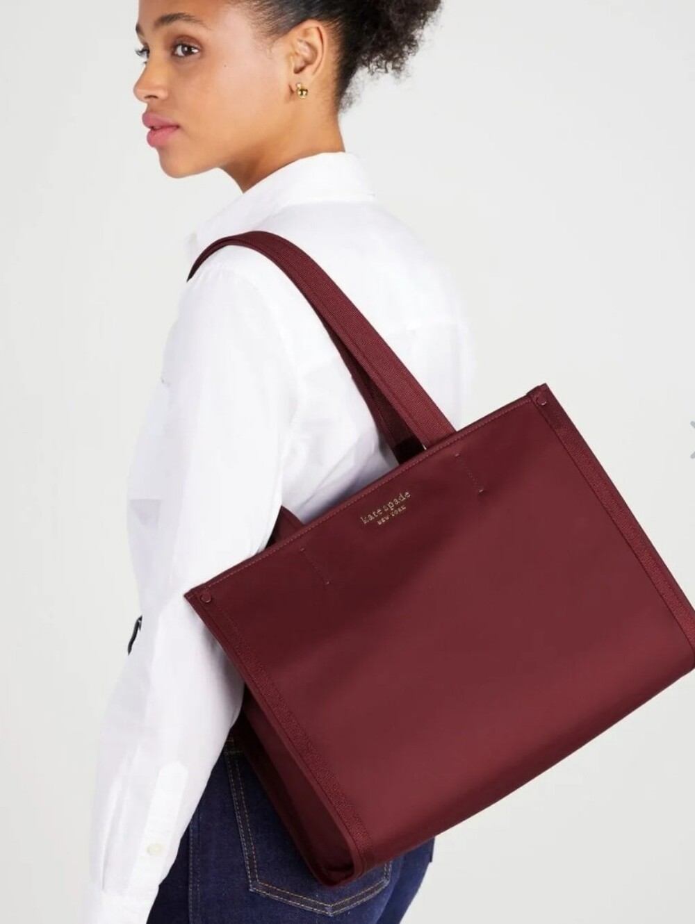 Kate Spade The Little Better Sam Nylon Medium Tote - Dark Merlot